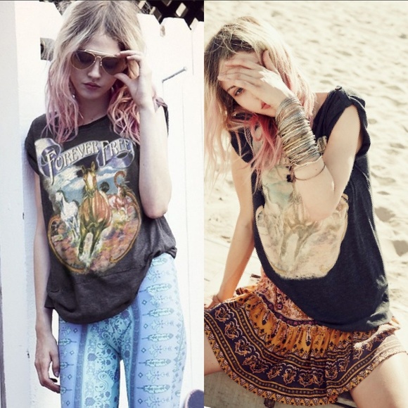 Rare spell forever free tee charcoal gray S designs and the gypsy collective top - Picture 2 of 16